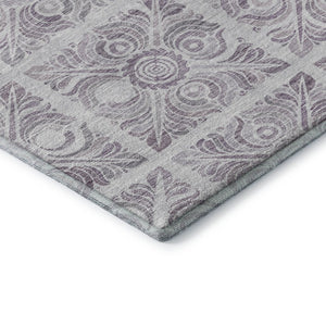 HomeRoots 10' X 14' Elegant Lavender & Ivory Medallion Washable Area Rug with UV Protection & Stain Resistance 667783