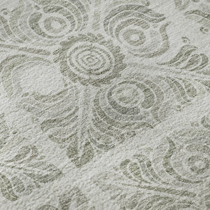 HomeRoots 8' Taupe and Beige Medallion Round Rug - Washable, UV Protected, Stain Resistant for Easy Care 667798