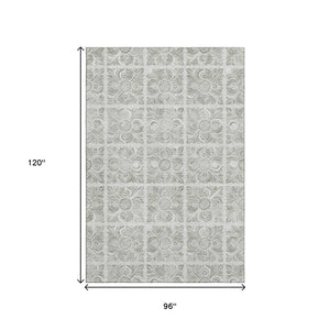 HomeRoots 8' X 10' Luxurious Taupe and Beige Medallion Rug - Durable, Stain-Resistant, UV Protected Design! 667799