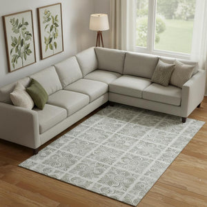 HomeRoots 8' X 10' Luxurious Taupe and Beige Medallion Rug - Durable, Stain-Resistant, UV Protected Design! 667799
