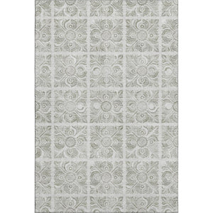 HomeRoots 8' X 10' Luxurious Taupe and Beige Medallion Rug - Durable, Stain-Resistant, UV Protected Design! 667799