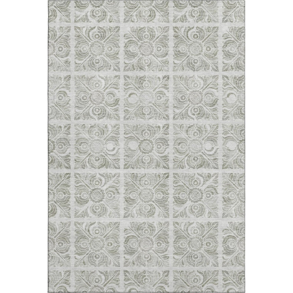 HomeRoots 9' X 12' Medallion Area Rug in Taupe & Beige - Washable, UV Protected, Perfect for Busy Homes! 667800