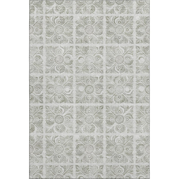HomeRoots 9' X 12' Medallion Area Rug in Taupe & Beige - Washable, UV Protected, Perfect for Busy Homes! 667800