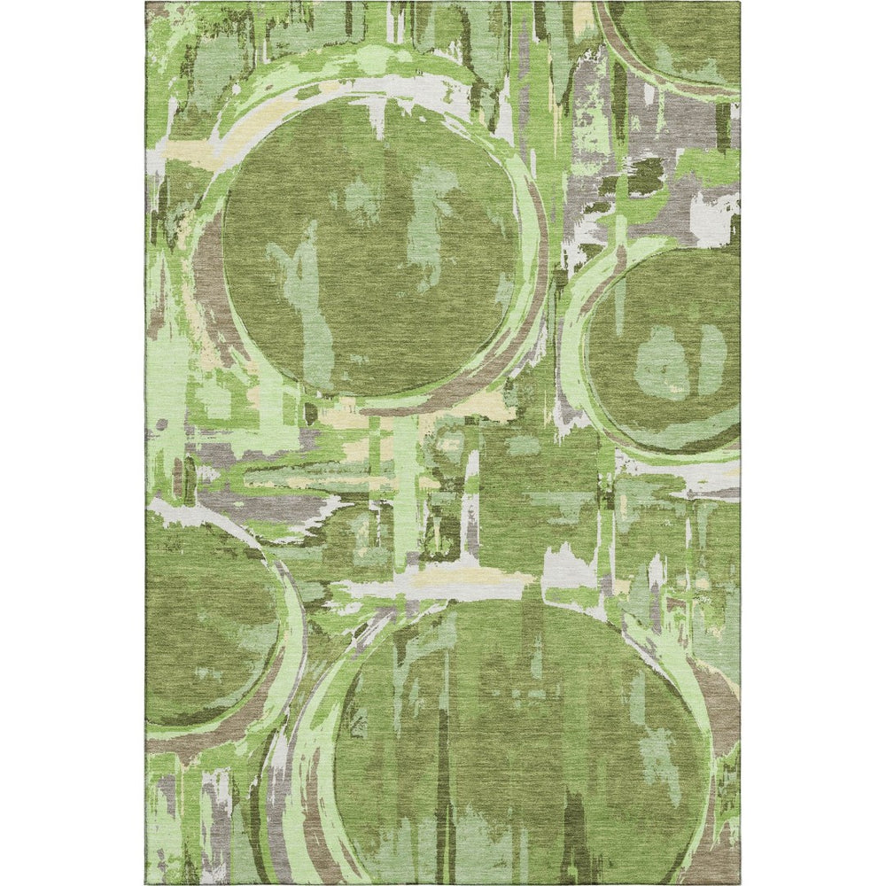 HomeRoots 10' X 14' Stylish Green Gray Ivory Geometric Washable Area Rug - UV Protection & Stain Resistant! 667831