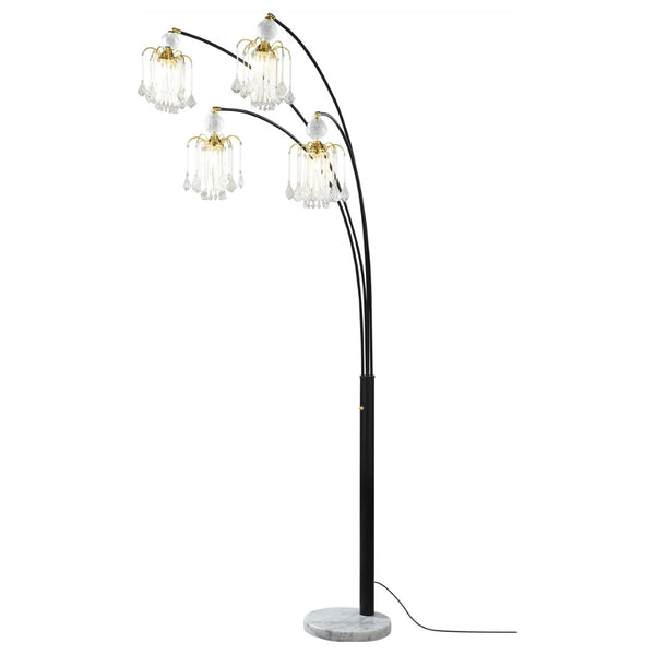 English Elm Marcos Five Arm Crystal Arc Tree Lamp with Marble Base for Modern Living Rooms B062S01750