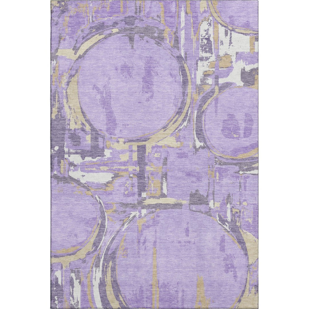 HomeRoots 10' X 14' Stylish Geometric Area Rug in Lavender Beige & Gray - Washable, UV Protected, Family-Friendly! 667843