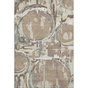 HomeRoots 10' X 14' Coffee Beige & Gray Geometric Washable Area Rug - UV Protection, Stain Resistant, Durable Design 667849