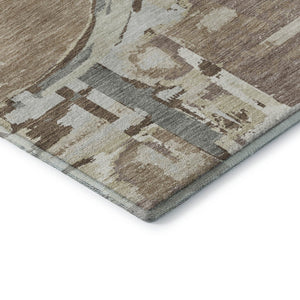 HomeRoots 10' X 14' Coffee Beige & Gray Geometric Washable Area Rug - UV Protection, Stain Resistant, Durable Design 667849