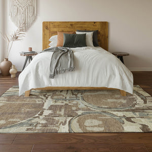 HomeRoots 10' X 14' Coffee Beige & Gray Geometric Washable Area Rug - UV Protection, Stain Resistant, Durable Design 667849