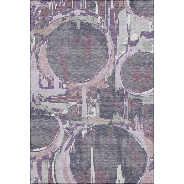 HomeRoots 9' X 12' Stylish Washable Geometric Area Rug in Purple, Gray & Lavender with UV Protection & Durability 667860