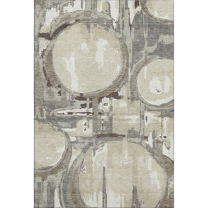 HomeRoots 10' X 14' Tan Beige & Gray Geometric Washable Area Rug - Stylish, Durable, UV Protected for Family Life 667873