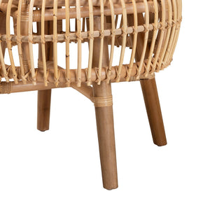 English Elm Bohemian Natural Rattan Accent Chair with Braided Arms for Eclectic Living Rooms B2750P467679
