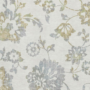 HomeRoots 5' X 8' Ivory Gray Gold Floral Area Rug - Washable, Stain-Resistant, UV Protected for Any Space 667917