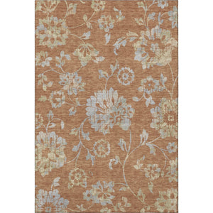 HomeRoots 8' X 10' Washable Rust and Gray Floral Area Rug with UV Protection - Perfect for Family Living Spaces! 667931