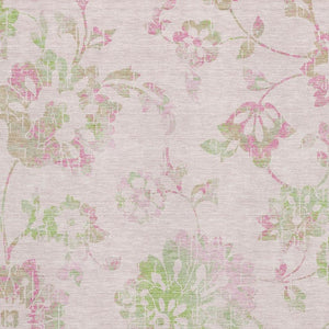 HomeRoots 10' X 14' Pink and Green Floral Area Rug - Washable, UV Protected, Durable Design for Homes & Pets 667939