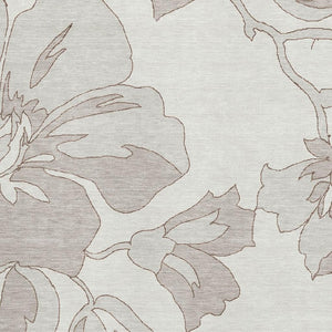 HomeRoots 5' X 8' Ivory and Gray Floral Area Rug - Washable, UV Protected, Perfect for High-Traffic Spaces! 667983