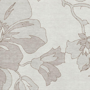 HomeRoots 10' X 14' Ivory and Gray Floral Area Rug - Stylish, Washable, UV-Protected for Family-Friendly Spaces 667987
