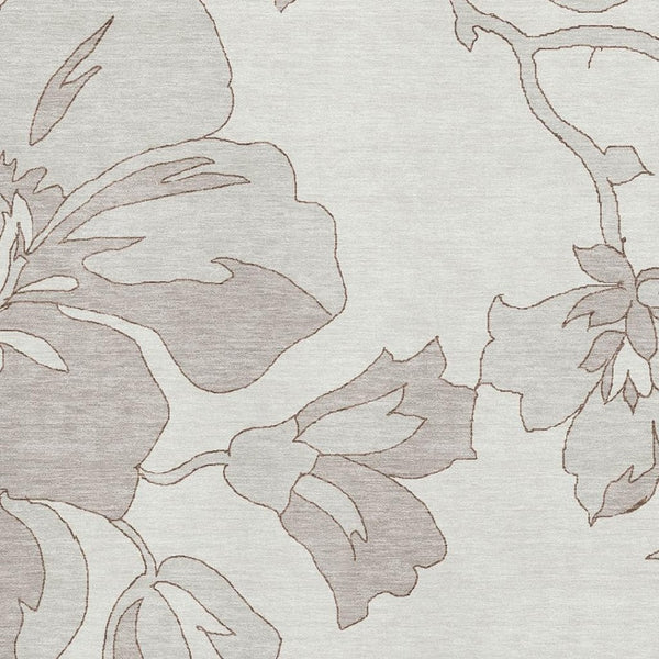 HomeRoots 10' X 14' Ivory and Gray Floral Area Rug - Stylish, Washable, UV-Protected for Family-Friendly Spaces 667987