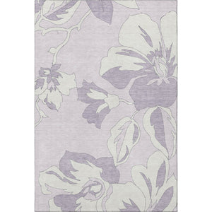 HomeRoots 5' X 8' Stylish Lavender Floral Area Rug - Washable, UV Protected, Durable for Homes with Kids & Pets 667989