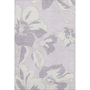 HomeRoots 8' X 10' Lavender Floral Area Rug - Vintage-Inspired, Washable, UV Protected, Perfect for Busy Homes 667991
