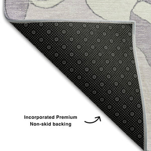 HomeRoots 8' X 10' Lavender Floral Area Rug - Vintage-Inspired, Washable, UV Protected, Perfect for Busy Homes 667991