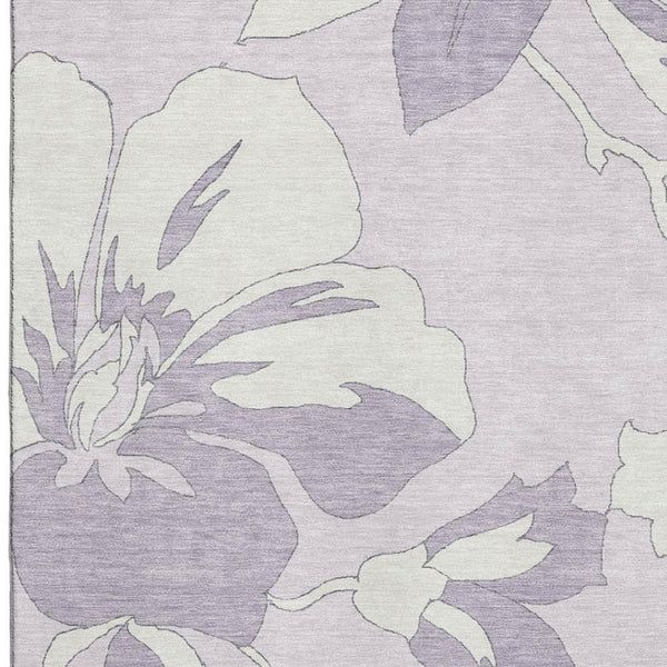 HomeRoots 8' X 10' Lavender Floral Area Rug - Vintage-Inspired, Washable, UV Protected, Perfect for Busy Homes 667991