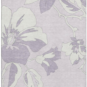 HomeRoots 8' X 10' Lavender Floral Area Rug - Vintage-Inspired, Washable, UV Protected, Perfect for Busy Homes 667991