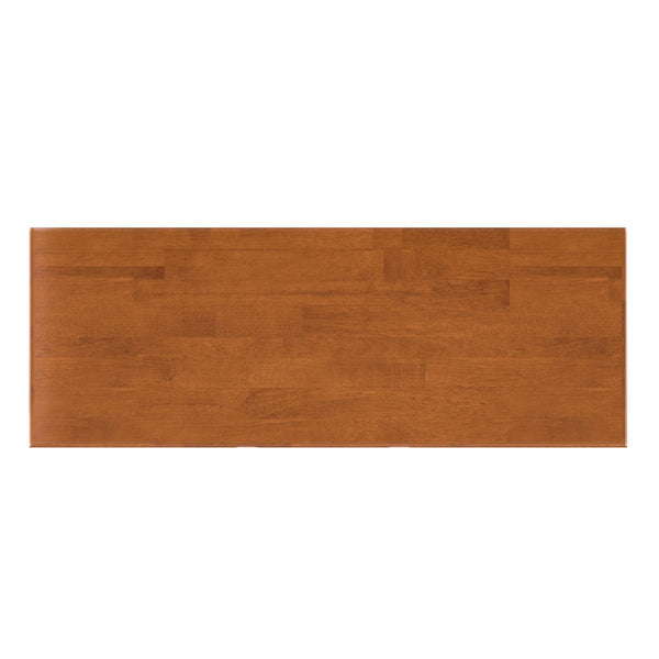 English Elm Draper Mid-Century 9-Cube Storage Console with 3 Drawers, Teak Brown Rubberwood, Low-VOC Finish B136P364306