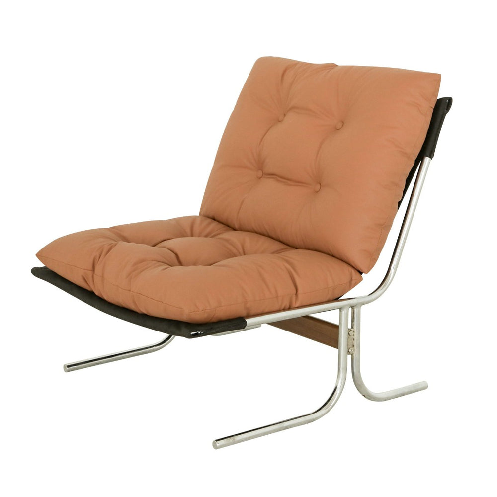 English Elm Leather High Back Wing Accent Chair with X Metal Legs for Living Room or Office W2105P480697