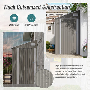 English Elm Campcraft Metal Storage Shed with Sloped Roof Ventilation and Weather Resistant Steel Panels Dark Gray W1598P283837