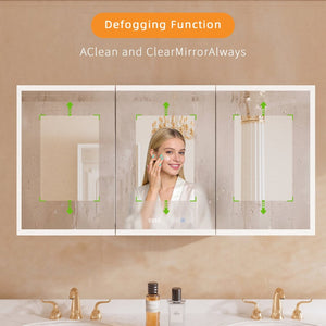 English Elm Lighted Aluminum Medicine Cabinet Smart Mirror with Anti-fog Led and Built-in Usb Outlet W5609P461514
