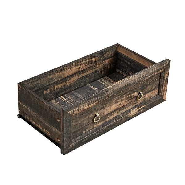 English Elm Farmhouse Tall Five Drawer Chest Rustic Oak Barn Door Style Organizer for Bedroom W2393P197410
