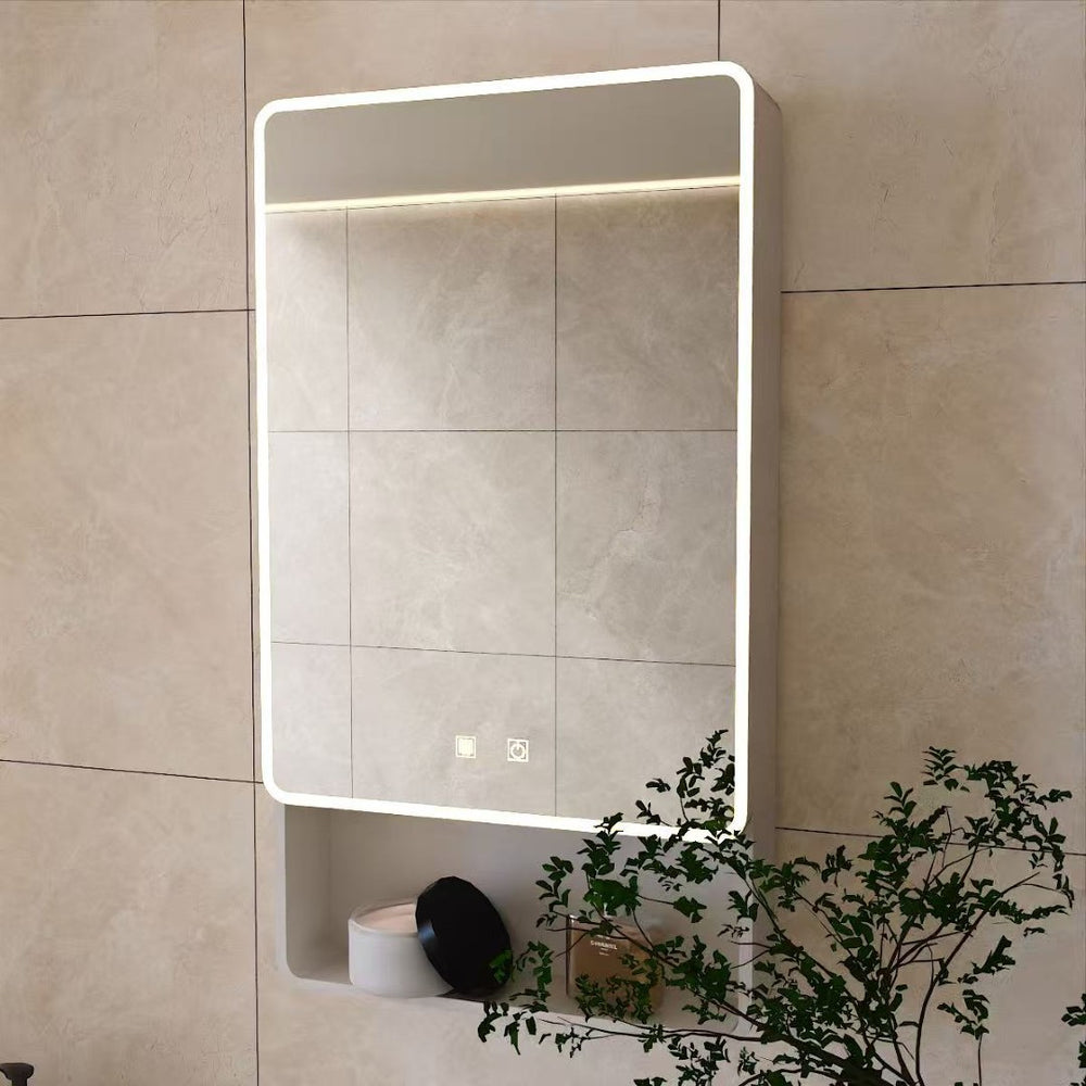 English Elm Led Medicine Cabinet with Anti-fog Mirror Warm Lighting Aluminum Wall Mount Bathroom W3083P451437