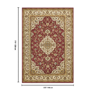 English Elm Classic Medallion Traditional Area Rug Low Pile Living Room Dining Space Accent B186P452235
