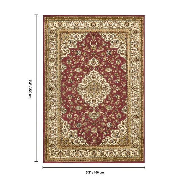 English Elm Classic Medallion Traditional Area Rug Low Pile Living Room Dining Space Accent B186P452235