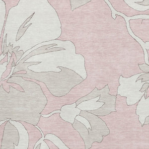 HomeRoots 8' X 10' Pink And Ivory Floral Area Rug - Durable, Stain-Resistant, UV-Protected for Family Homes 668009