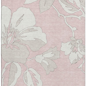 HomeRoots 10' X 14' Pink Floral Area Rug - Washable, UV-Protected, Durable & Stain-Resistant for Family Homes 668011