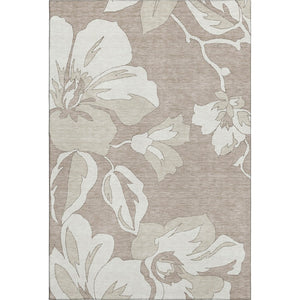 HomeRoots 9' X 12' Taupe Floral Area Rug – Washable with UV Protection, Durable for Busy Homes & Stylish Decor 668016