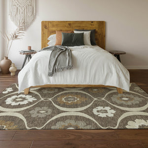 HomeRoots 8' X 10' Medallion Area Rug - Stylish, Washable, UV-Protected & Perfect for High-Traffic Spaces! 668039