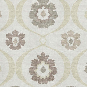 HomeRoots 8' X 10' Ivory and Beige Medallion Area Rug - Washable, UV Protected, Durable Design for High-Traffic Homes 668057