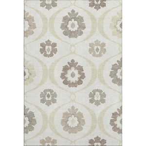 HomeRoots 10' X 14' Ivory and Beige Medallion Area Rug - Washable, UV-Protected, Perfect for Busy Homes! 668059