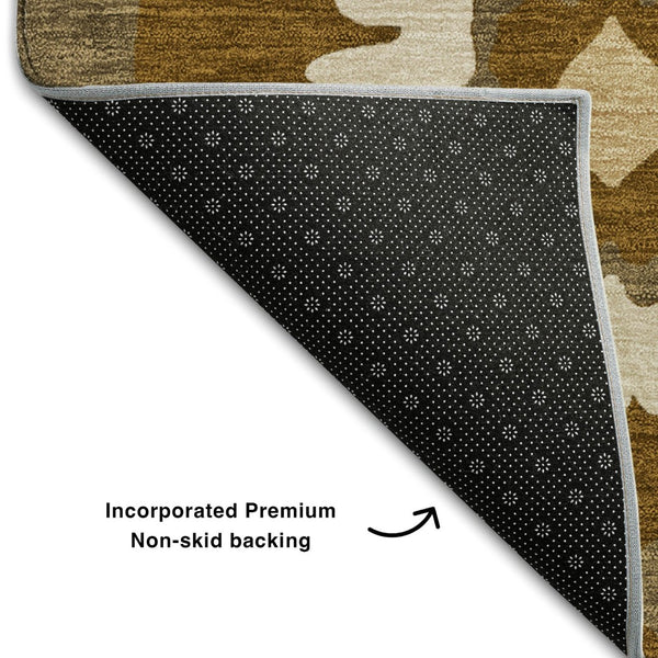 HomeRoots 10' X 14' Coffee Medallion Area Rug - Stylish, Durable, Stain-Resistant with UV Protection for Homes 668065