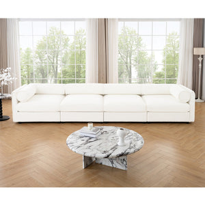English Elm Modular Sectional Sofa With Ergonomic Cylindrical Support, Built-In Storage, And Modern White Style W714S01041