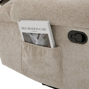 English Elm Manual Recliner Swivel Rocker Massage Chair Chenille Nursery and Living Room Seat Oatmeal N763P347287O