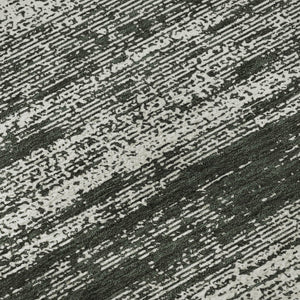 HomeRoots 9' X 12' Black And Ivory Striped Area Rug - Durable, Washable, UV-Protected for Indoor & Outdoor Use 668100