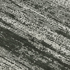 HomeRoots 9' X 12' Black And Ivory Striped Area Rug - Durable, Washable, UV-Protected for Indoor & Outdoor Use 668100