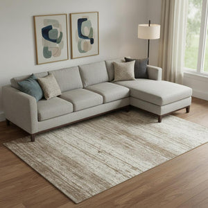 HomeRoots 10' Brown and Beige Striped Washable Area Rug – Durable, UV-Protected, Perfect for High-Traffic Spaces 668107