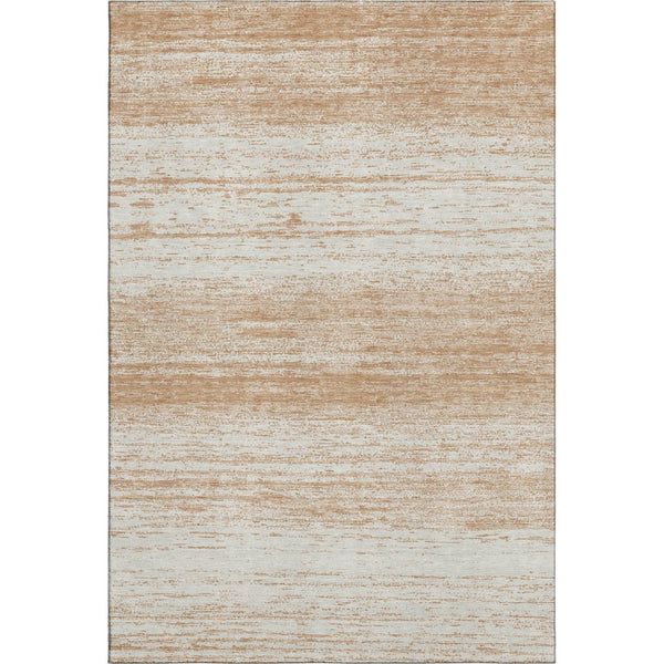 HomeRoots 5' Copper and Ivory Striped Washable Area Rug – Durable, Stain-Resistant, UV-Protected Style for Any Room 668109