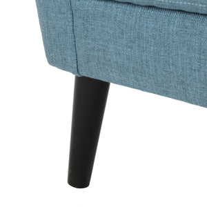 English Elm Christopher Knight Home® - CLUB Vintage-Inspired Fabric Club Chair with Nailhead Trim & Scroll Arms, Birch Legs, Contemporary Comfort Blue 31.5 L x 27.75 W x 18.5 H 60848.00BLU