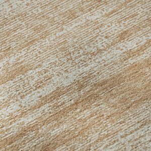 HomeRoots 8' Copper And Ivory Striped Round Rug - Washable, UV Protected, Stain Resistant for Family Spaces 668110